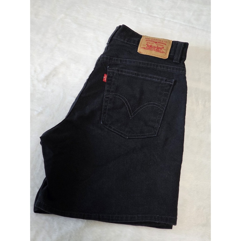 Levi's Womens Size 8 Black High Waisted Denim Shorts Western Festival Cowgirl